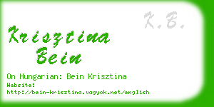 krisztina bein business card